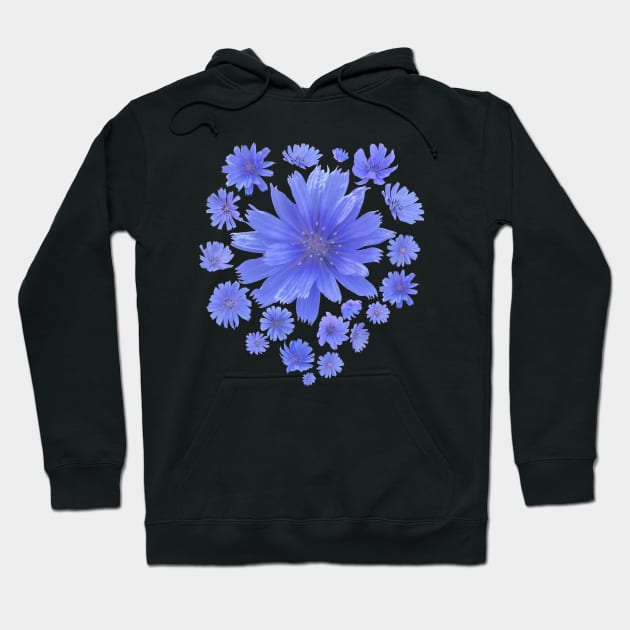 Blue Chicory Flowers: A Floral Arrangement Hoodie by Flowers on t-shirts